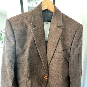 Brand NEW Brown Tweed 3 piece suit 40s / 34r